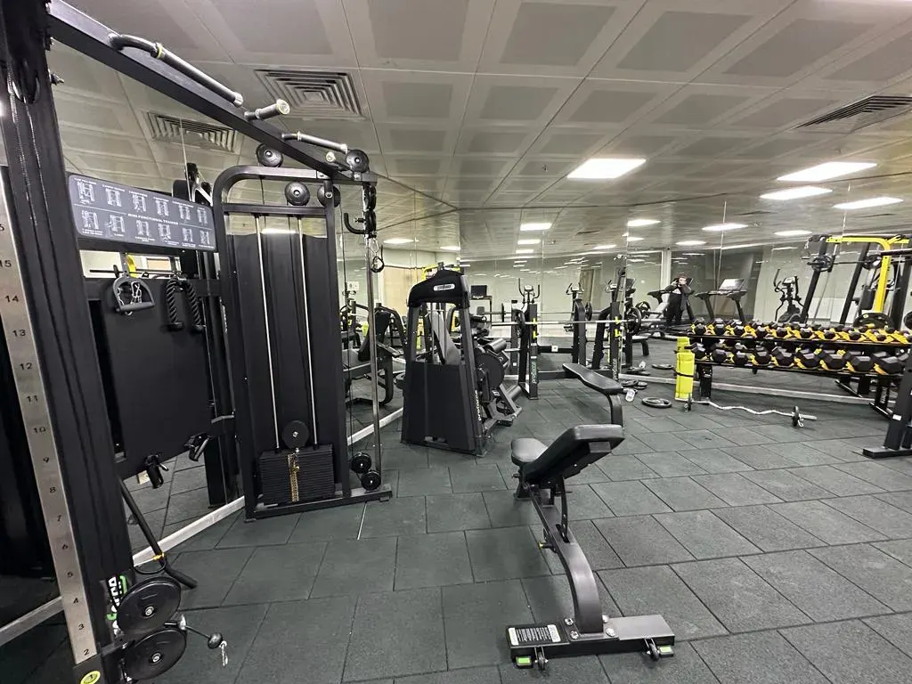 Full gym with fitness equipment