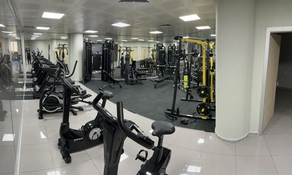 Various sports equipment in fitness club