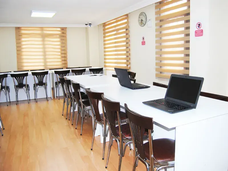 Cafeteria and indoor dining area for students