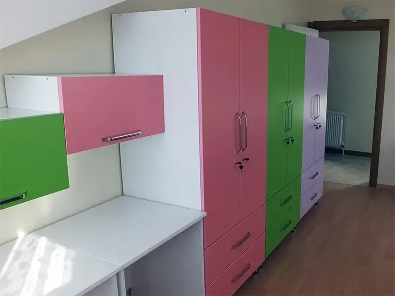 Shared bathroom with multiple sinks in student residence